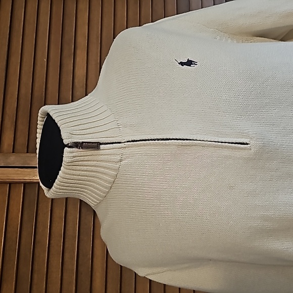 POLO Ralph Lauren  men's 100% cotton 1/4 zipper kint sweater - Picture 5 of 10